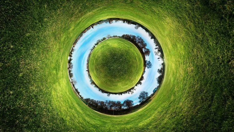 grass, Circles, Digital, Art, Fisheye, Effect, Panorama, Circle, Fisheye, Circle HD Wallpaper Desktop Background