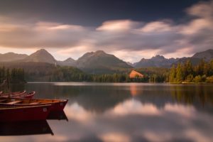 clouds, Landscapes, Nature, Forests, Hills, Calm, Boats, Sunlight, Lakes, Hdr, Photography, Reflections, Slovakia