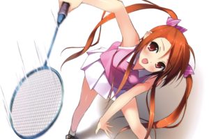 tennis, Twintails, Anime, Girls, Kantoku,  artist , White, Background, Scans