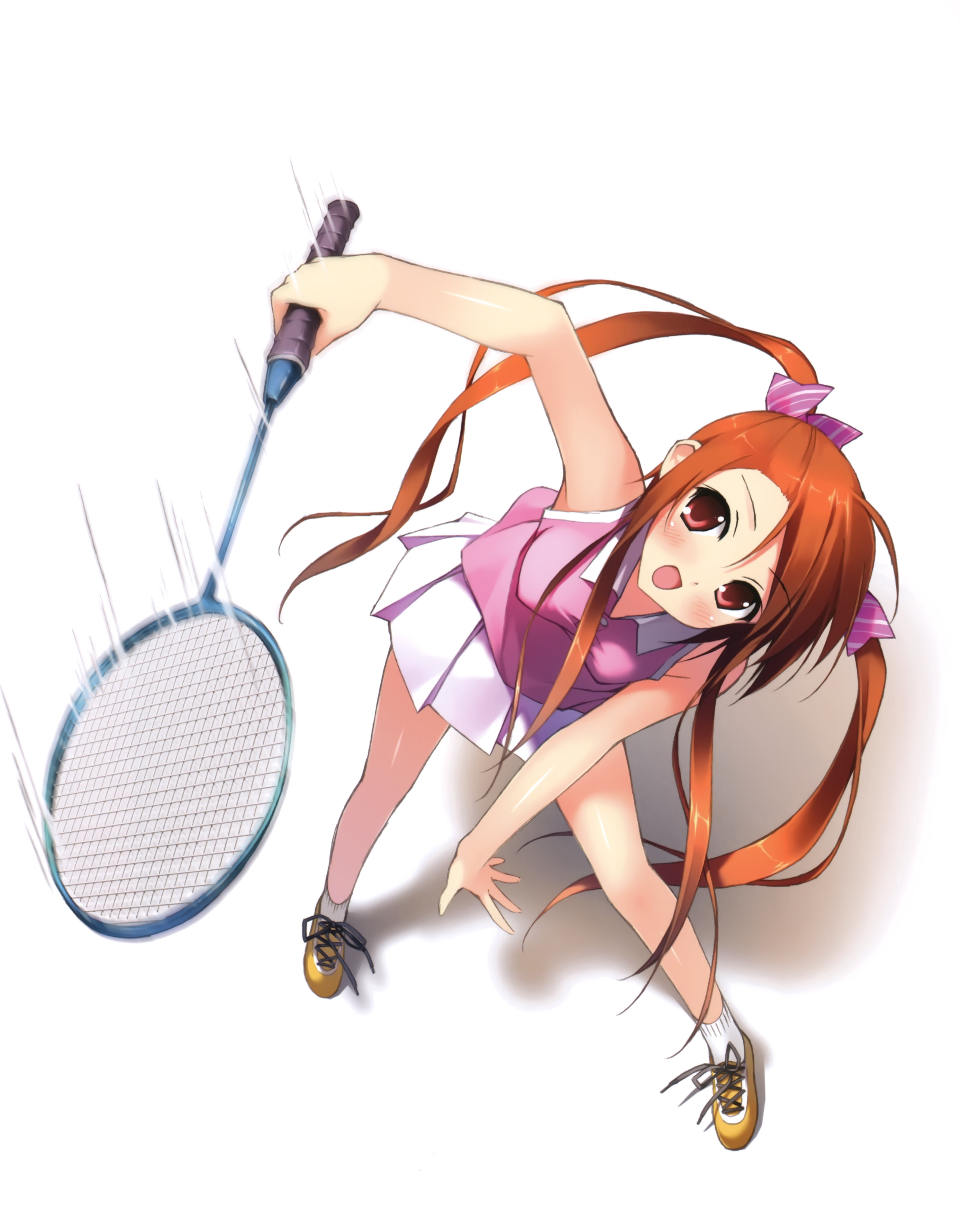 tennis, Twintails, Anime, Girls, Kantoku,  artist , White, Background, Scans Wallpaper