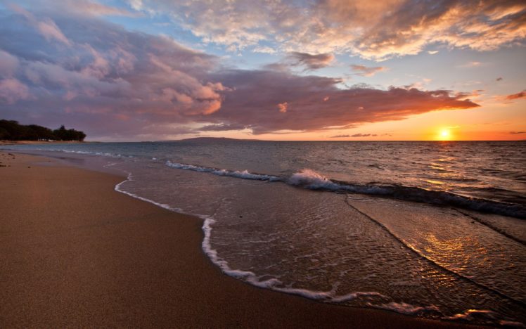 sunset, Landscapes, Beach HD Wallpaper Desktop Background