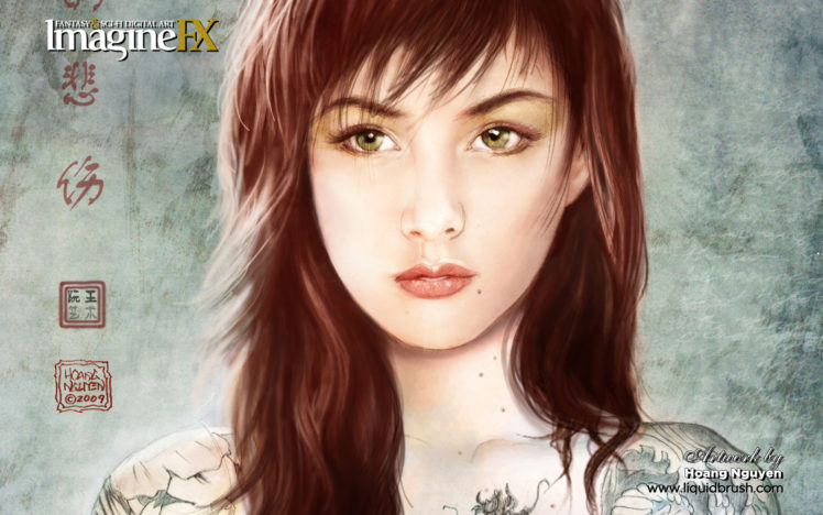 tattoos, Women, Green, Eyes, Portraits, Imagine, Fx HD Wallpaper Desktop Background