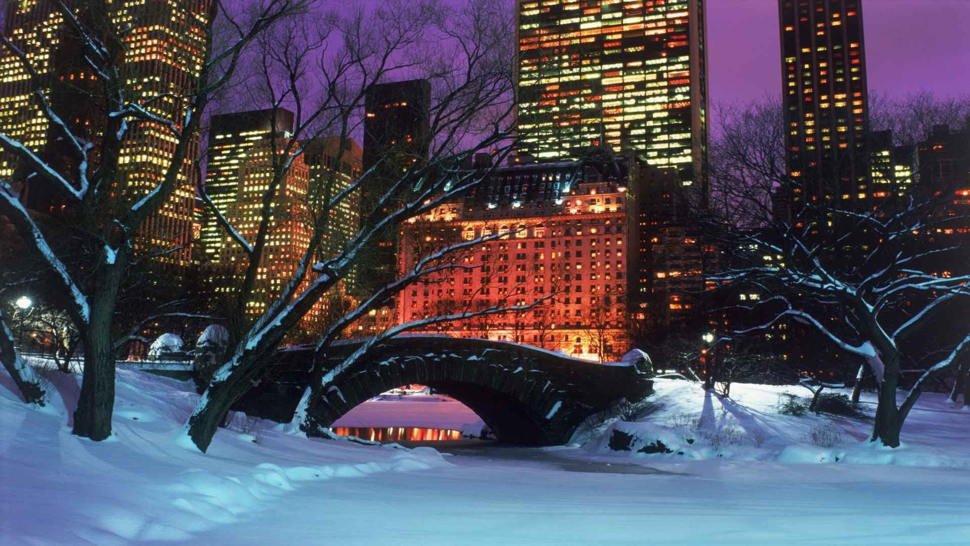 winter, New, York, City, Central, Park Wallpaper