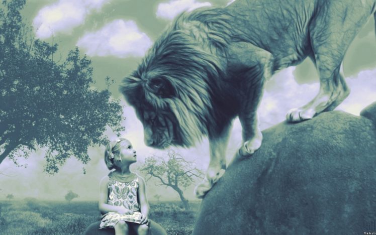artwork, Lions, Children HD Wallpaper Desktop Background