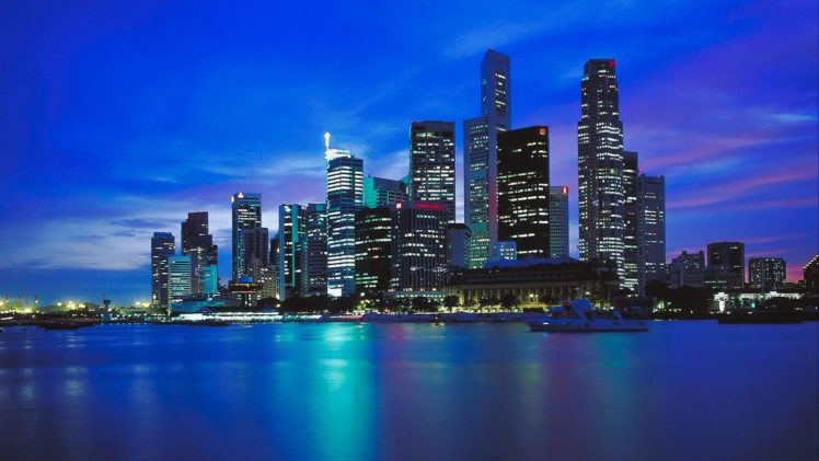 skylines, Singapore HD Wallpaper Desktop Background