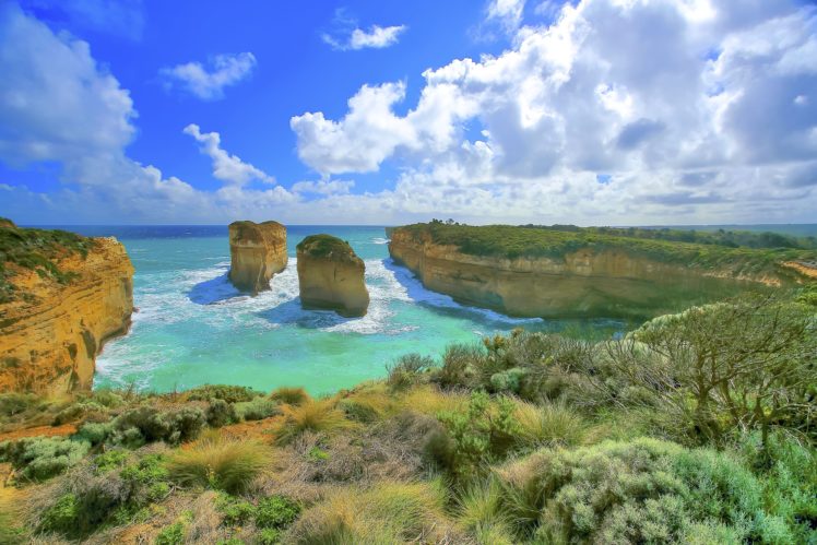 ocean, Australia, Beach, Rocks, Landscape HD Wallpaper Desktop Background