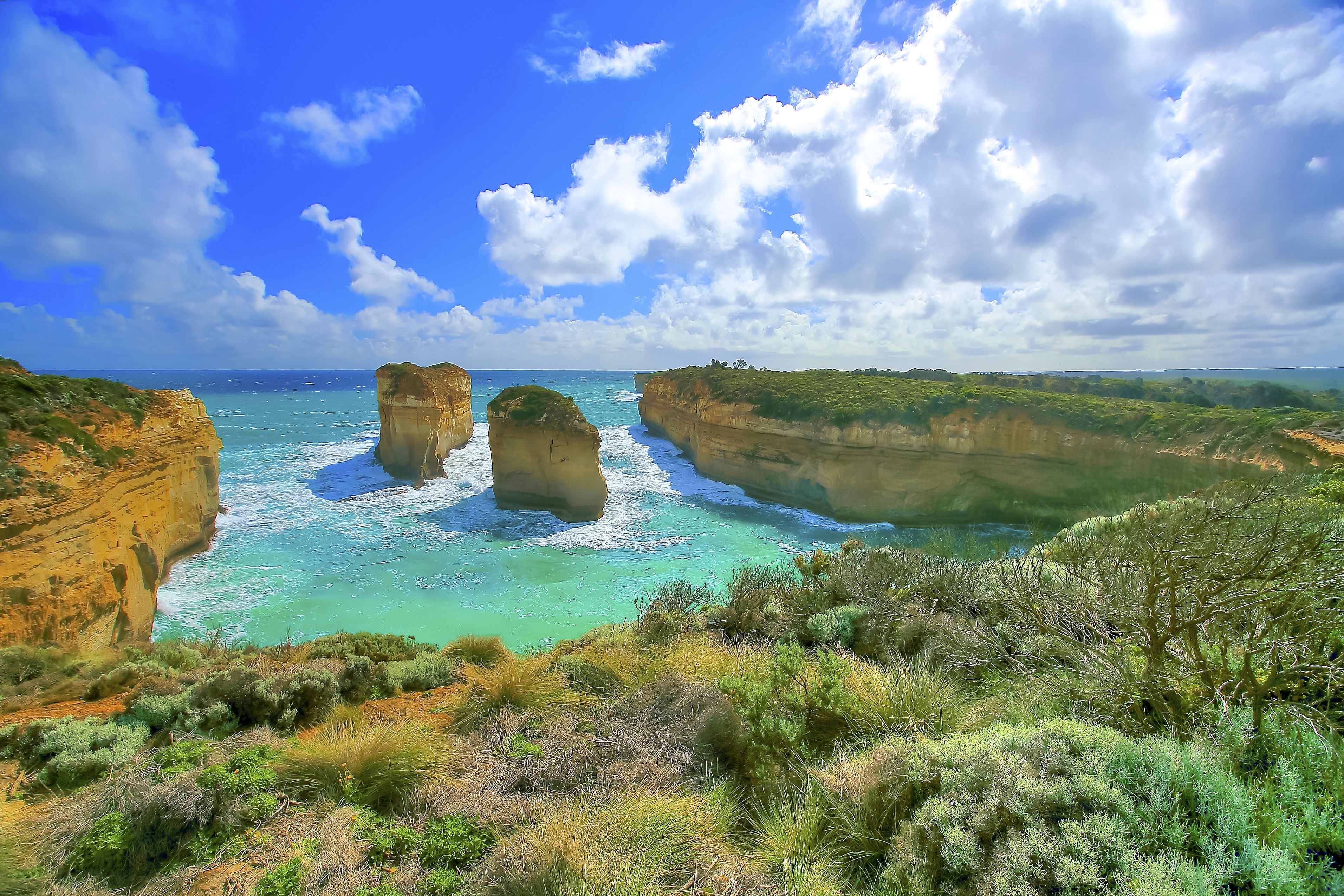 ocean, Australia, Beach, Rocks, Landscape Wallpaper