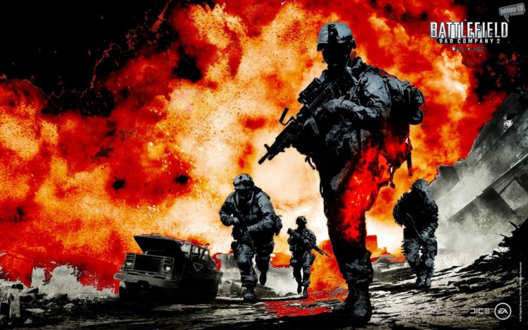 war, Battlefield, Guns, Explosions, Battlefield, Bad, Company, 2, Games HD Wallpaper Desktop Background
