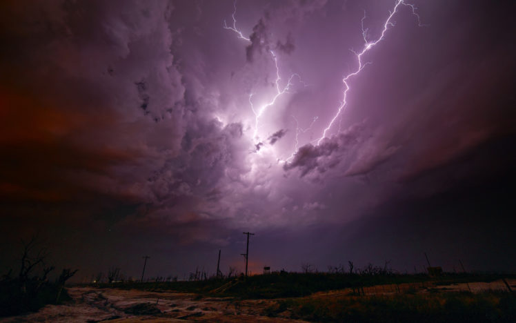 lightning, Clouds, Night, Storm HD Wallpaper Desktop Background