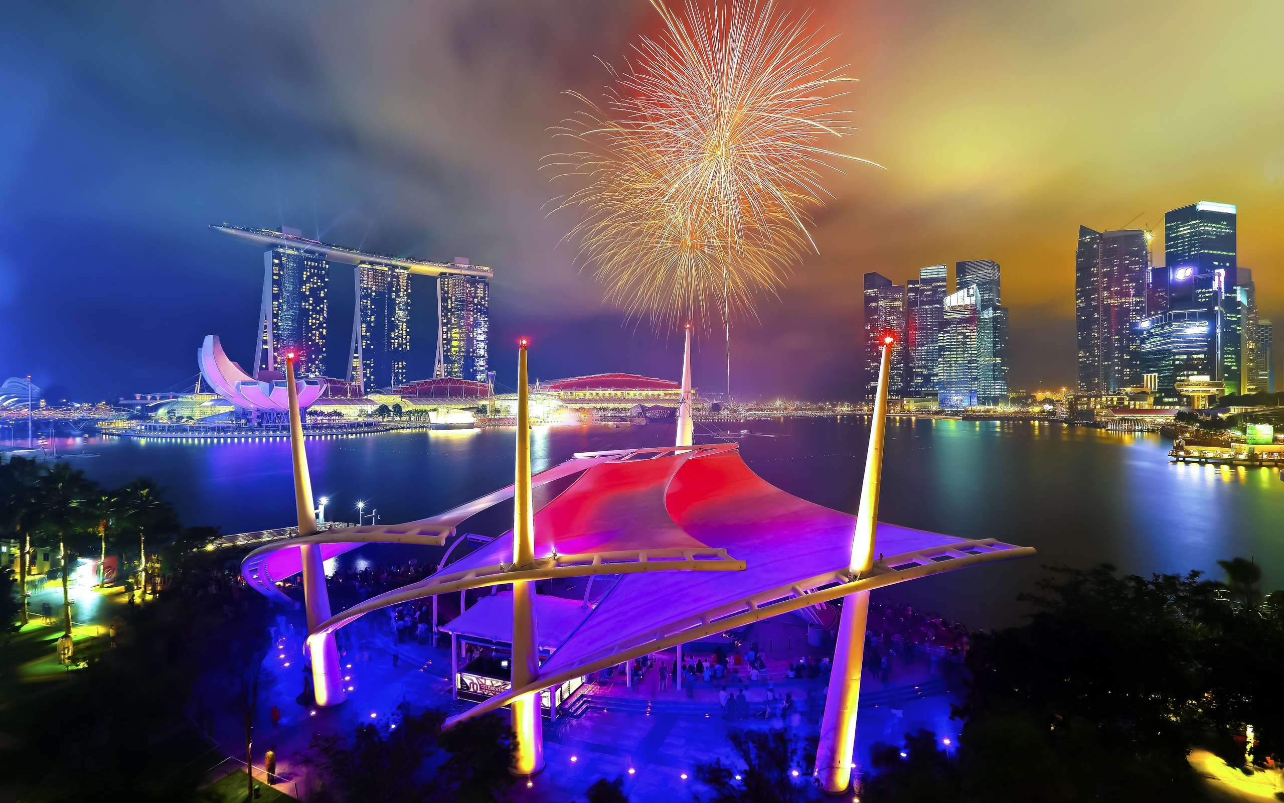national, Day, Parade, Singapore, Fireworks Wallpaper