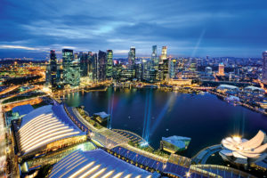singapore, Evening, Lights, Dusk