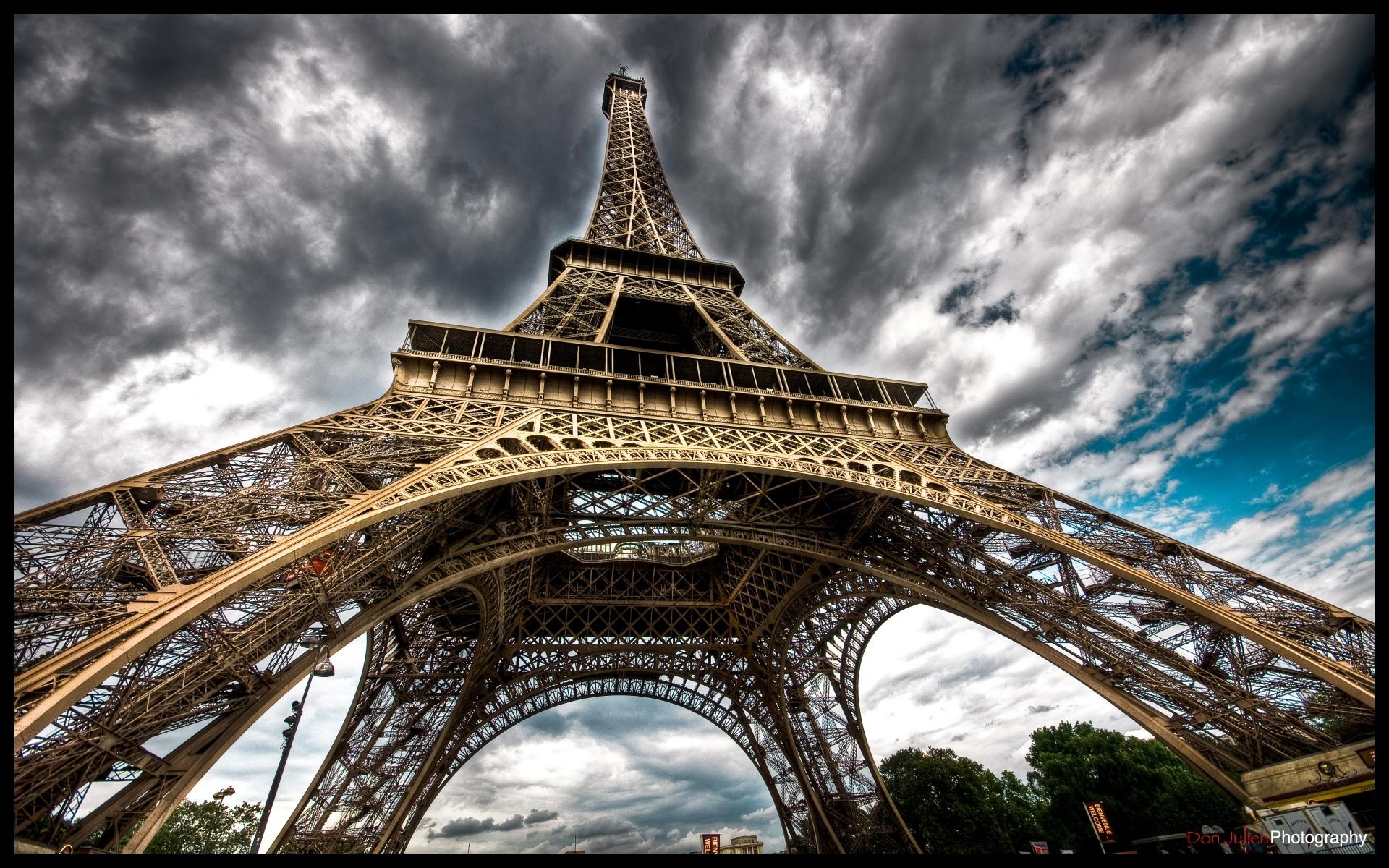 eiffel, Tower, Paris, Clouds, Architecture, France Wallpaper