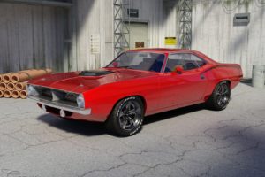 red, Cars, Room, Vectors, Plymouth, Tuning, Barracuda, Red, Cars, Sports, Cars, Hemi