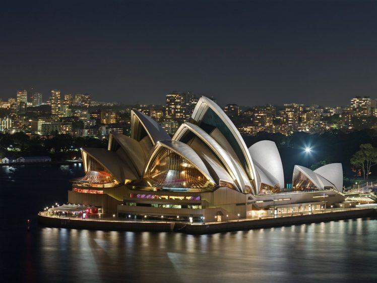night, Architecture, Sydney, Opera, House, Australia HD Wallpaper Desktop Background