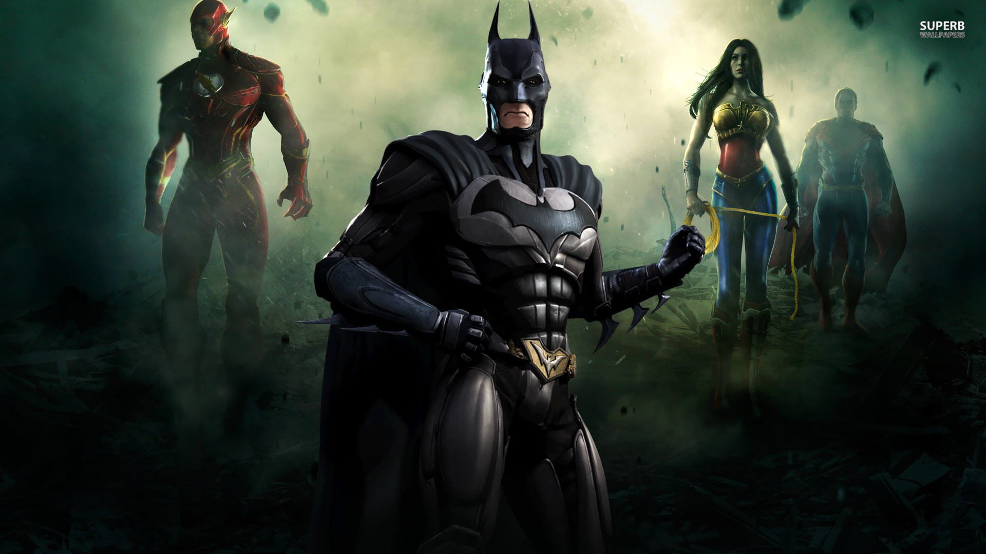 batman, Video, Games, Superman, Posters, Gods, Lightning, Bolt, Wonder, Woman, Screens, Injustice Wallpaper