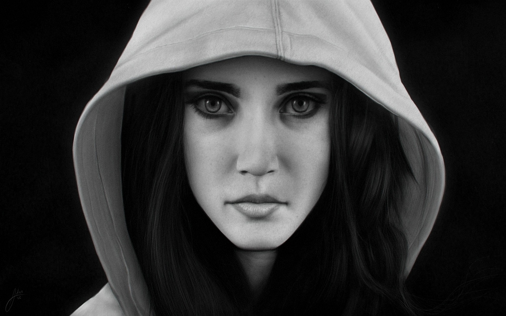 women, Monochrome Wallpaper