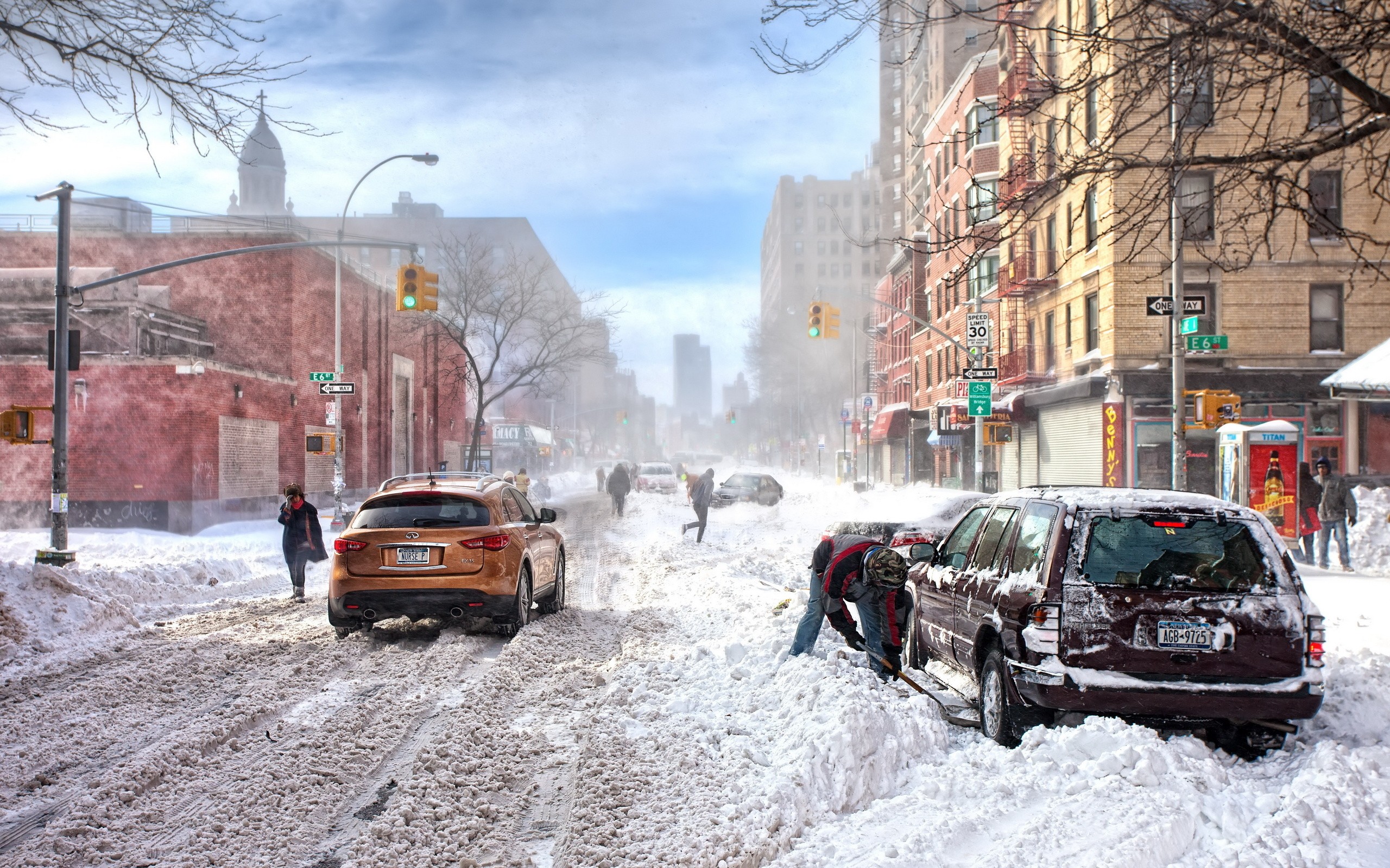 winter, Snow, Cityscapes, Artwork Wallpaper