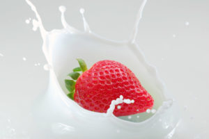 fruits, Milk, Strawberries, White, Background