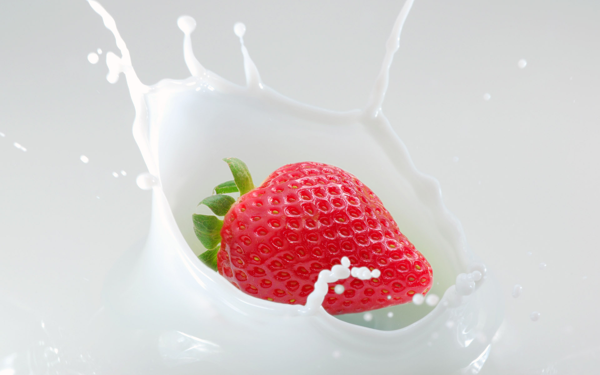 fruits, Milk, Strawberries, White, Background Wallpaper