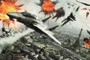 ace, Combat, Game, Jet, Airplane, Aircraft, Fighter, Plane, Military, Battle, Explosion, Fire, City, Eiffel, Tower, Paris, France