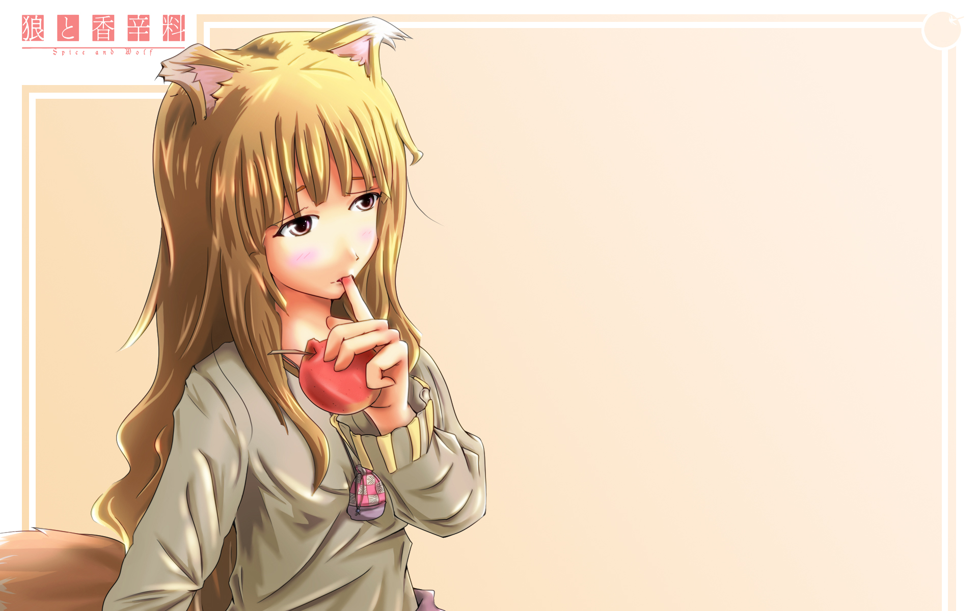 spice, And, Wolf, Animal, Ears, Holo, The, Wise, Wolf, Simple, Background, Inumimi Wallpaper