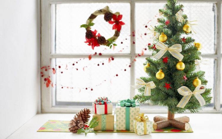christmas, Christmas, Trees, Gifts, Miniature, Ornaments HD Wallpaper Desktop Background