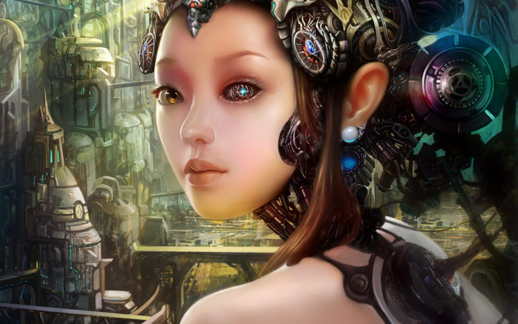 sci fi, Science fiction, Robots, Cyborgs, Women, Girls, Technical, Machinery, Cg, Digital art, Fantasy HD Wallpaper Desktop Background