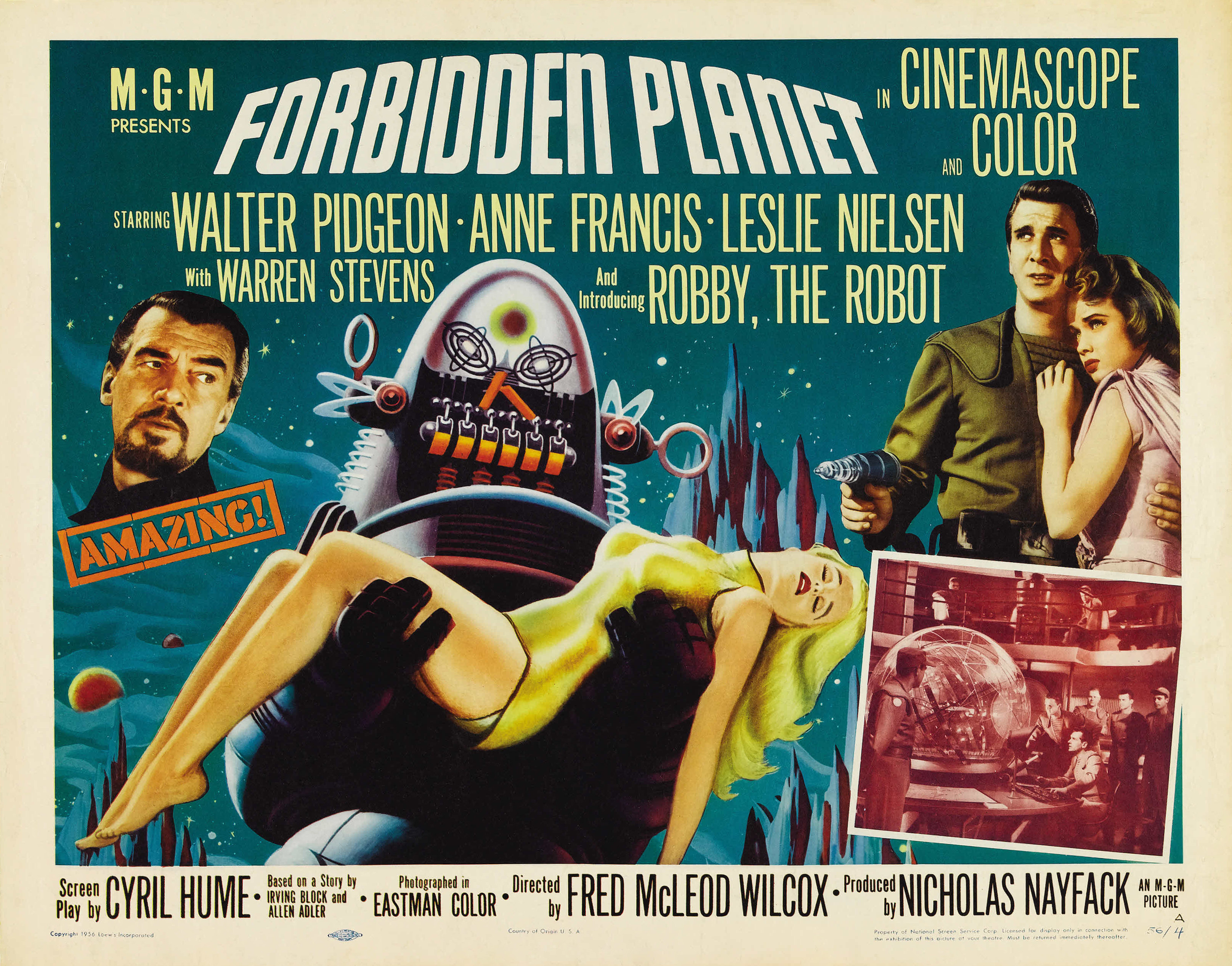 forbidden, Planet, Action, Adventure, Sci fi, Robot, Poster Wallpaper