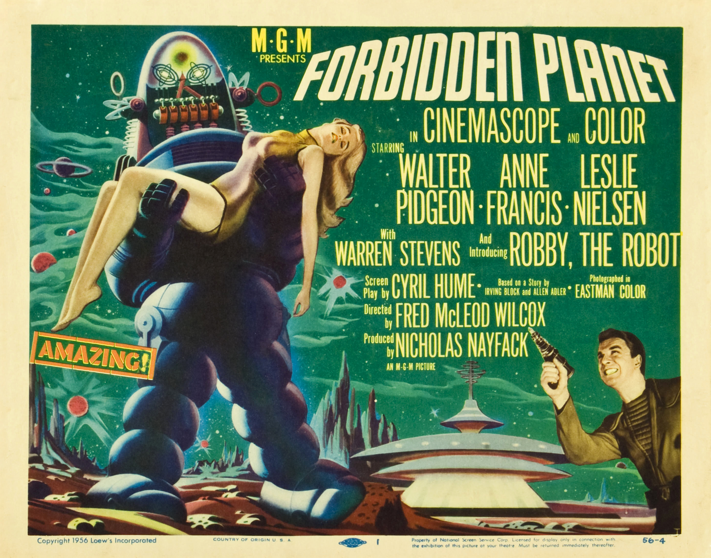 forbidden, Planet, Action, Adventure, Sci fi, Robot, Poster Wallpaper