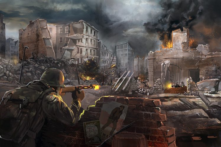 call of duty, Military, Soldiers, People, Weapons, Guns, Rifles, Fire, Flames, Destruction, Cities, Games, Video games, Entertainment HD Wallpaper Desktop Background