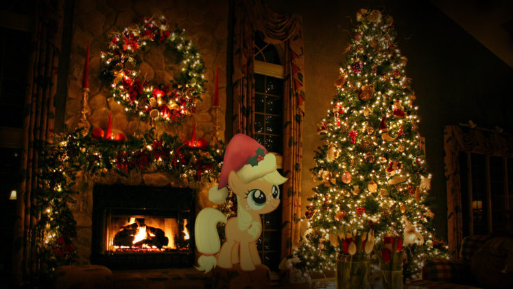 christmas, Trees, My, Little, Pony, Applejack HD Wallpaper Desktop Background