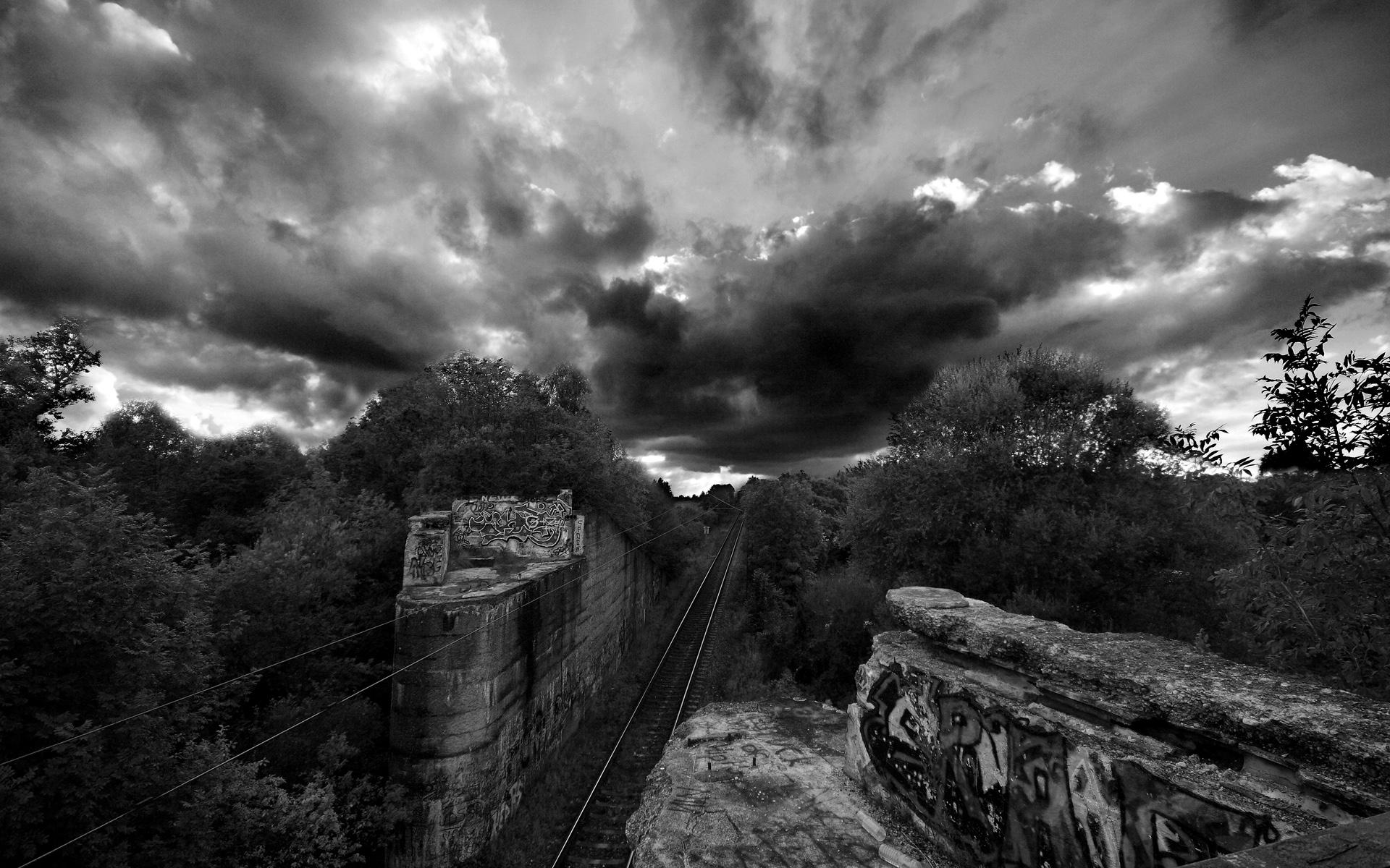 forests, Storm, Trains, Grayscale, Monochrome, Vehicles Wallpapers HD ...