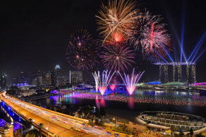 singapore, Fireworks, Night, 2014, New, Year