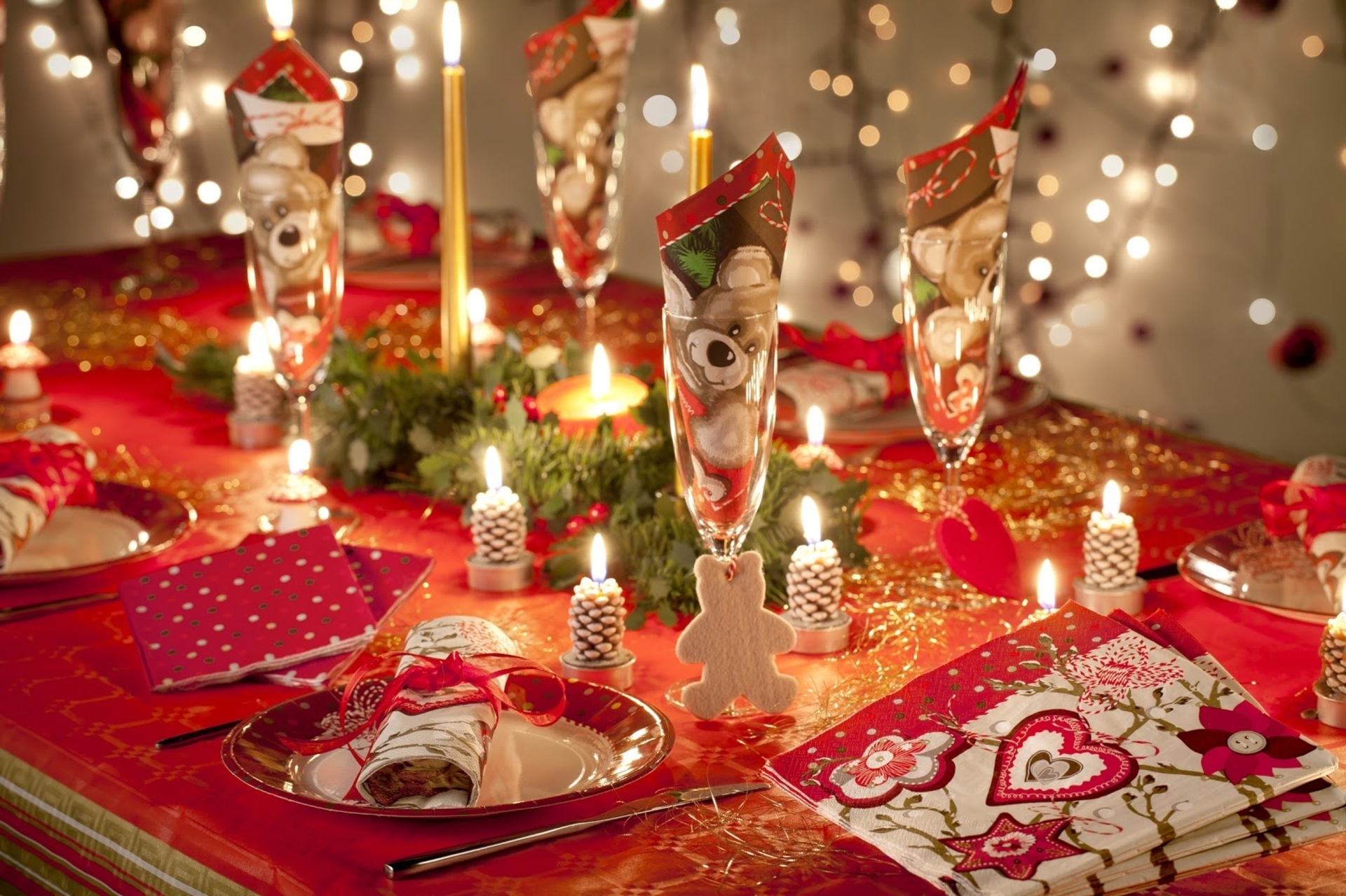 candles, Table, Decorations, Holidays Wallpaper