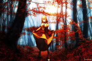 cg, Digital art, Art, Artistic, Paintings, Airbrushing, Anime, Fantasy, Women, Females, Girls, Nature, Trees, Forests, Landscapes