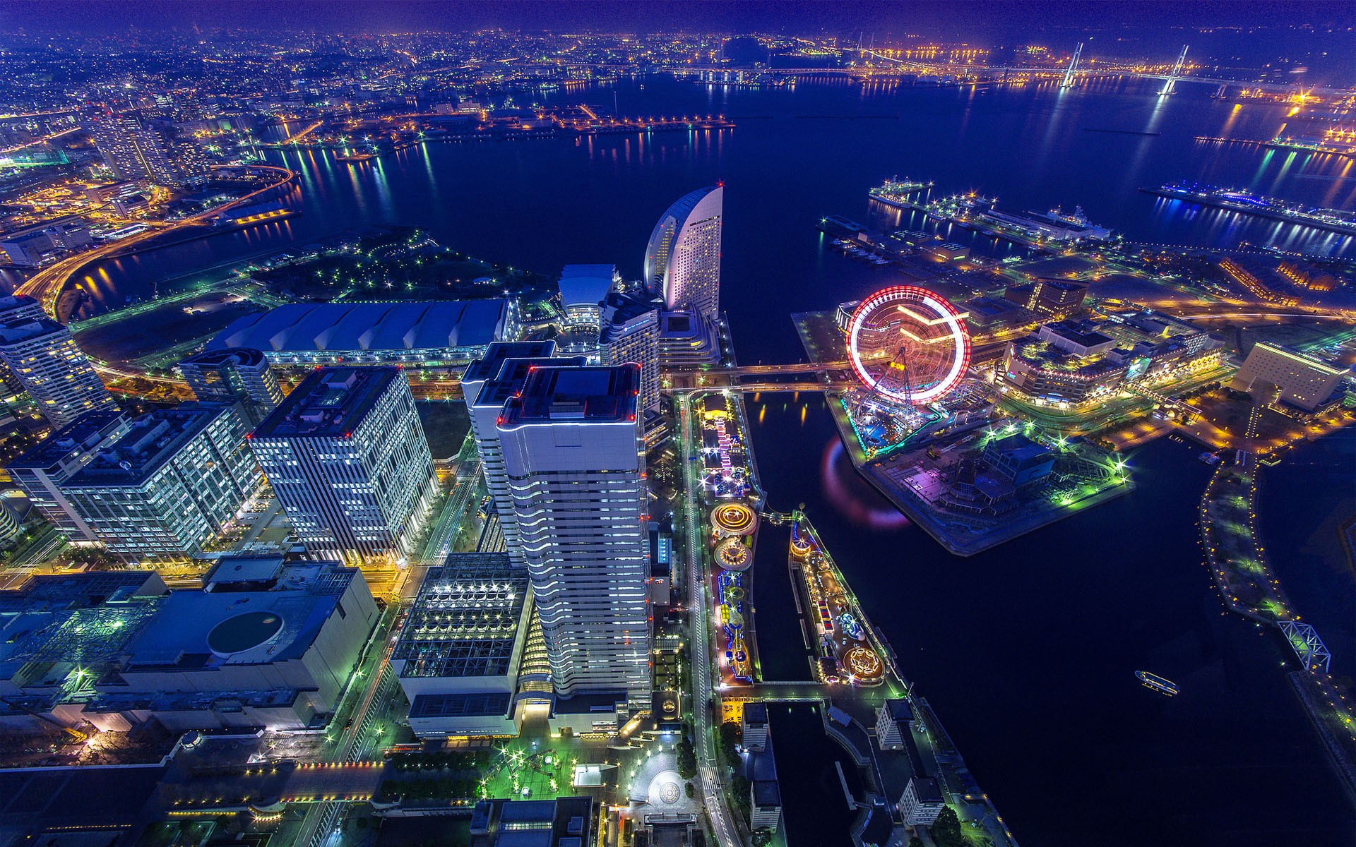 japan, Tokyo, Cityscapes, Yokohama, City, Lights Wallpaper