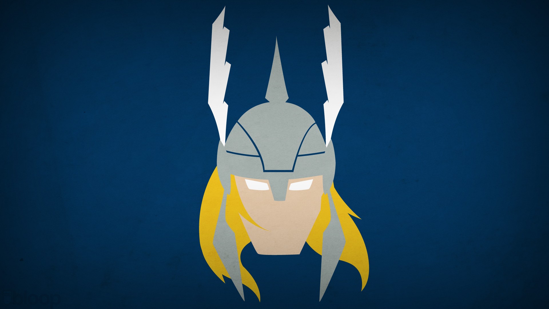 minimalistic, Thor, Superheroes, Marvel, Blue, Background, Blo0p Wallpaper