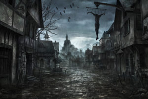 middle ages, Jonasdero, Deviantart, Com, Jonasdero, Dark, Horror, Scary, Creepy, Spooky, Cities, Buildings, Architecture, Cg, Digital art, Paintings, Airbrushing