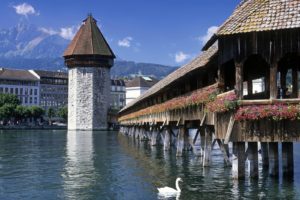 architecture, Swans, Switzerland, Rivers