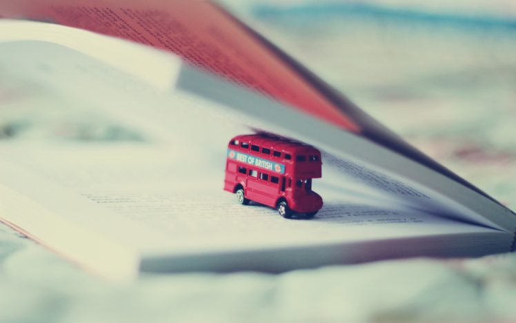 minimalistic, London, Books, Bus, Objects, Double decker, Bus HD Wallpaper Desktop Background