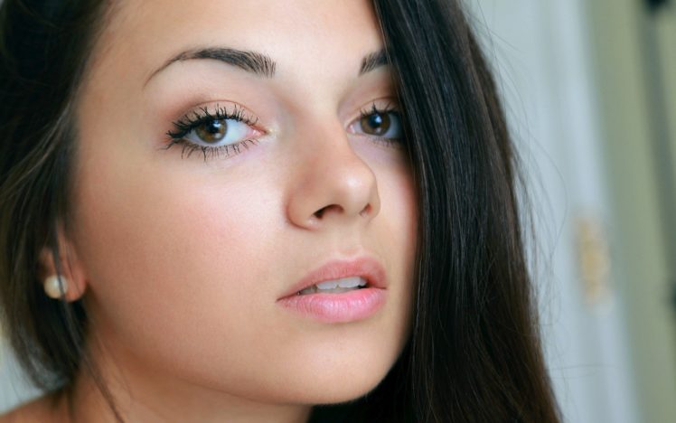 brunettes, Women, Lips, Brown, Eyes, Faces, Models, Valencia HD Wallpaper Desktop Background