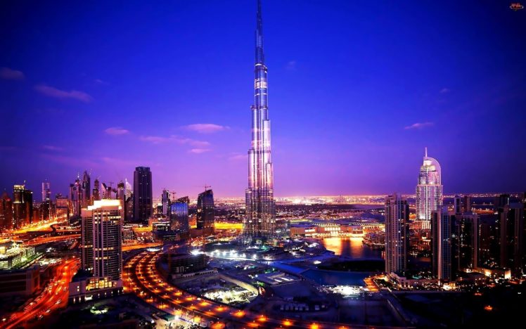 sunset, Blue, Clouds, Cityscapes, Night, Lights, Dubai, Scenic, Skyscapes, Burj, Khalifa HD Wallpaper Desktop Background
