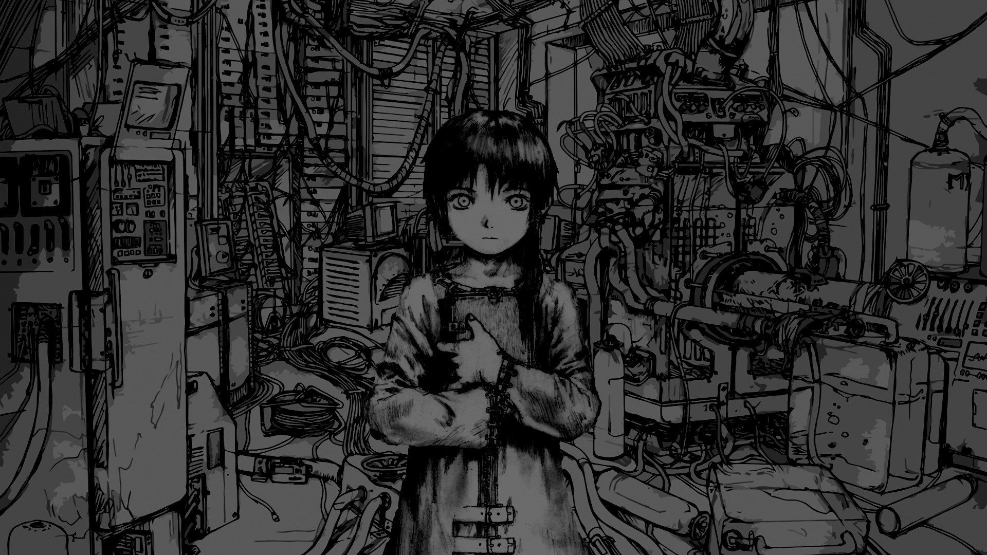 computers, Serial, Experiments, Lain, Technology, Iwakura, Lain, Monochrome,  Anime, Drawn, Anime, Girls Wallpapers HD / Desktop and Mobile Backgrounds