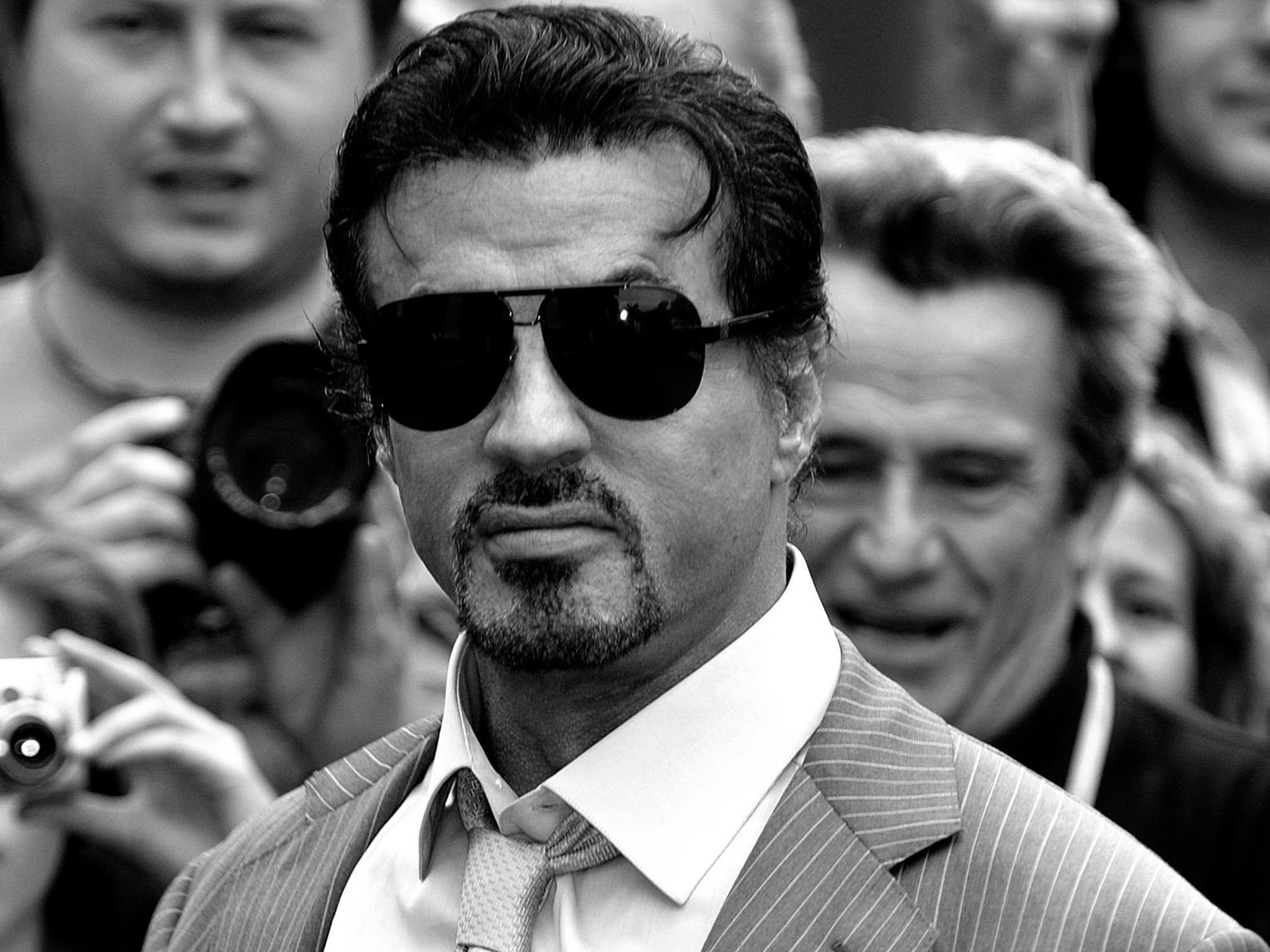 men, Sunglasses, Monochrome, Sylvester, Stallone Wallpaper