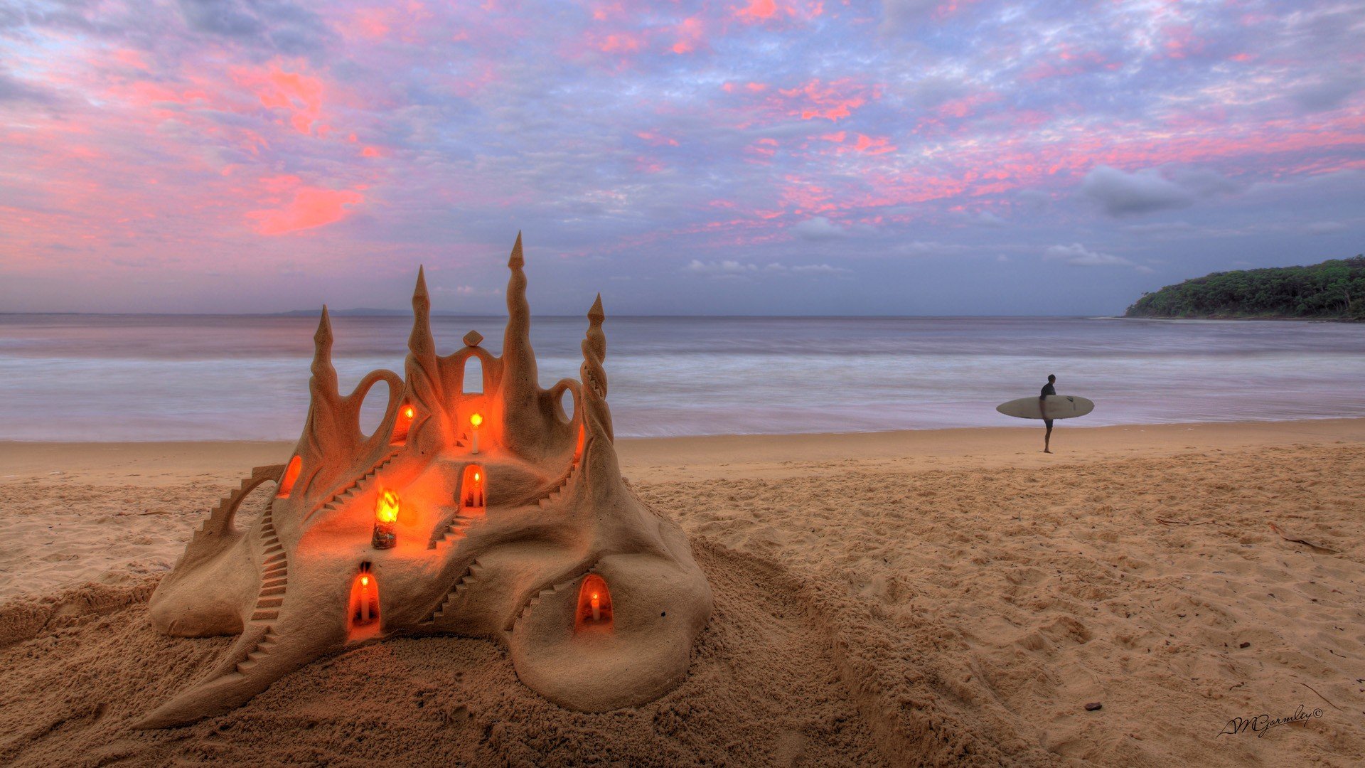 water, Landscapes, Sand, Surfers, Candles, Skyscapes, Sand, Sculptures, Beaches Wallpaper