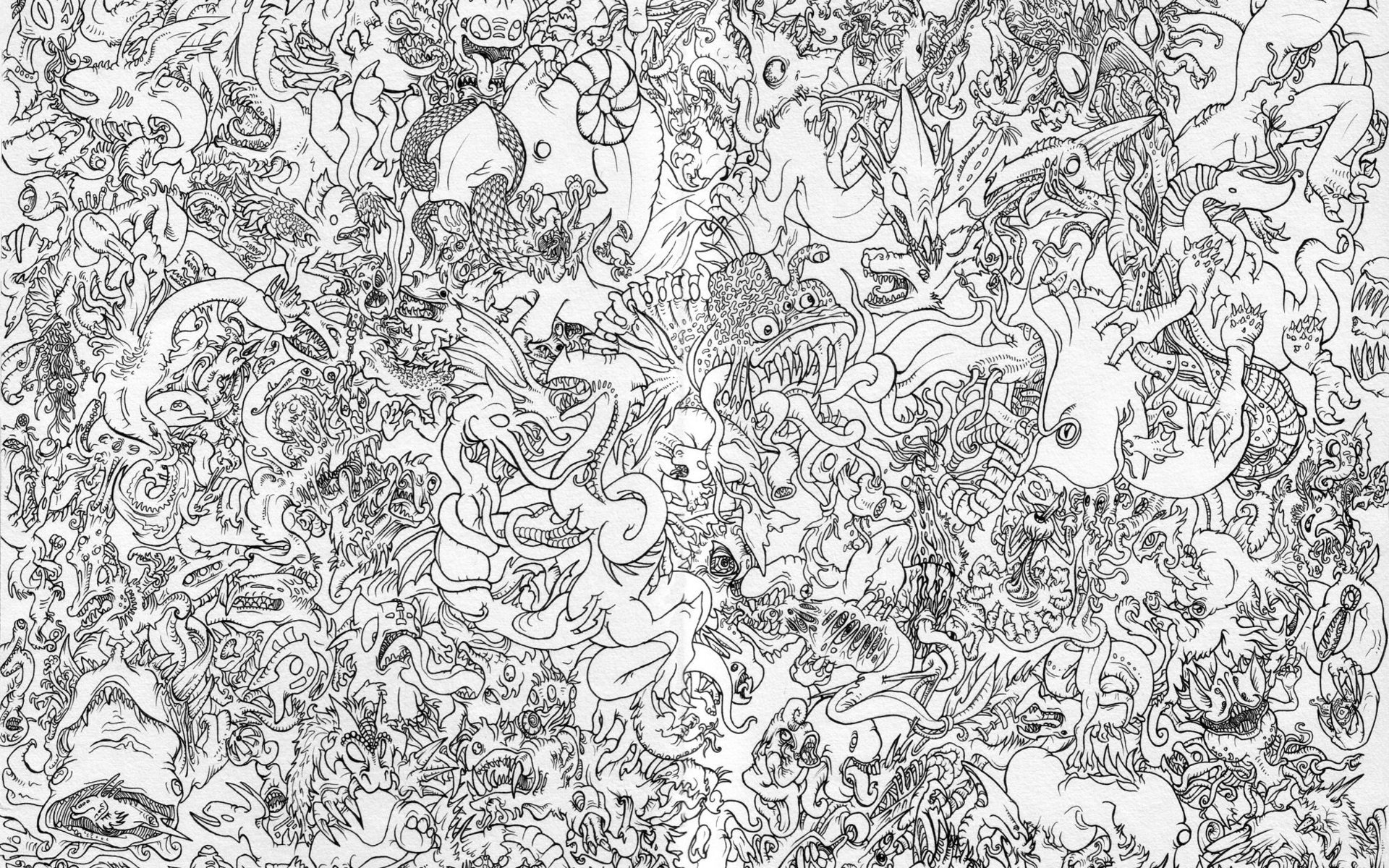 monsters, Drawings Wallpaper