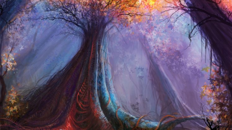 landscapes, Trees, Forests, Artistic, Fantasy HD Wallpaper Desktop Background