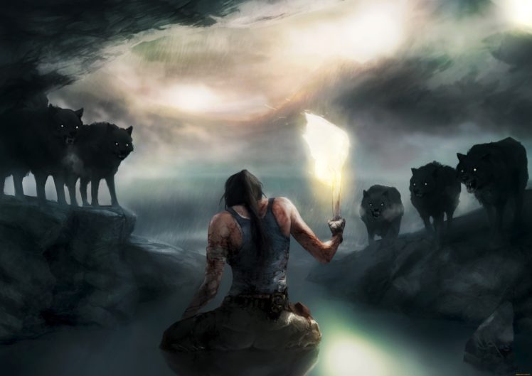 tomb, Raider, Wolfs HD Wallpaper Desktop Background