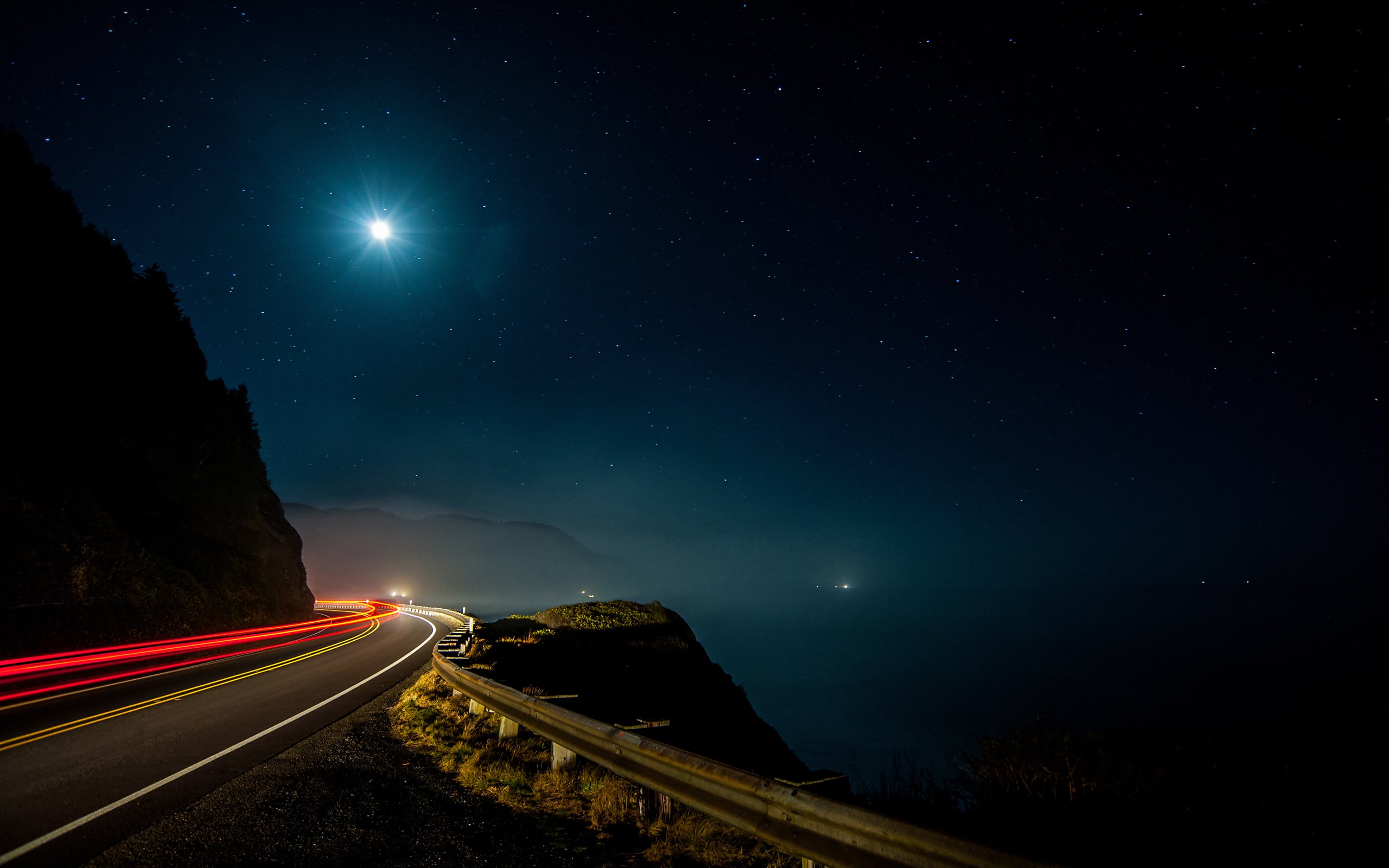 road, Night, Sky Wallpaper