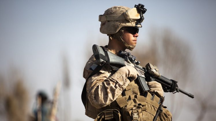 soldiers, War, Guns, Army, Afghanistan, Us, Marines, Corps, Soldat, M16a4, Acog HD Wallpaper Desktop Background